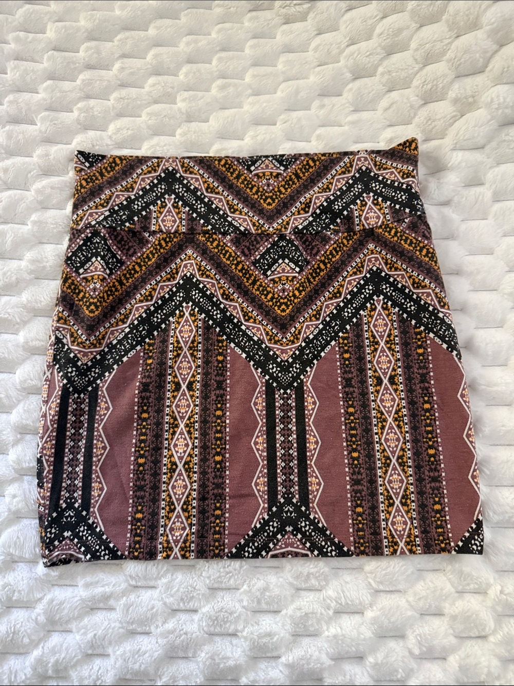 Charlotte Russe Mauve and Black Tribal Print Mini Skirt